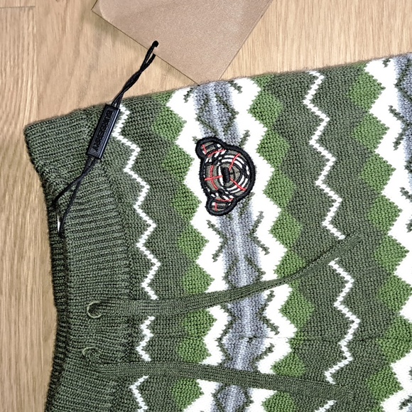 BURBERRY Tomliegh Fair Isle Wool & Cashmere Joggers Pants Baby 12 mon Moss Green - Picture 2 of 6